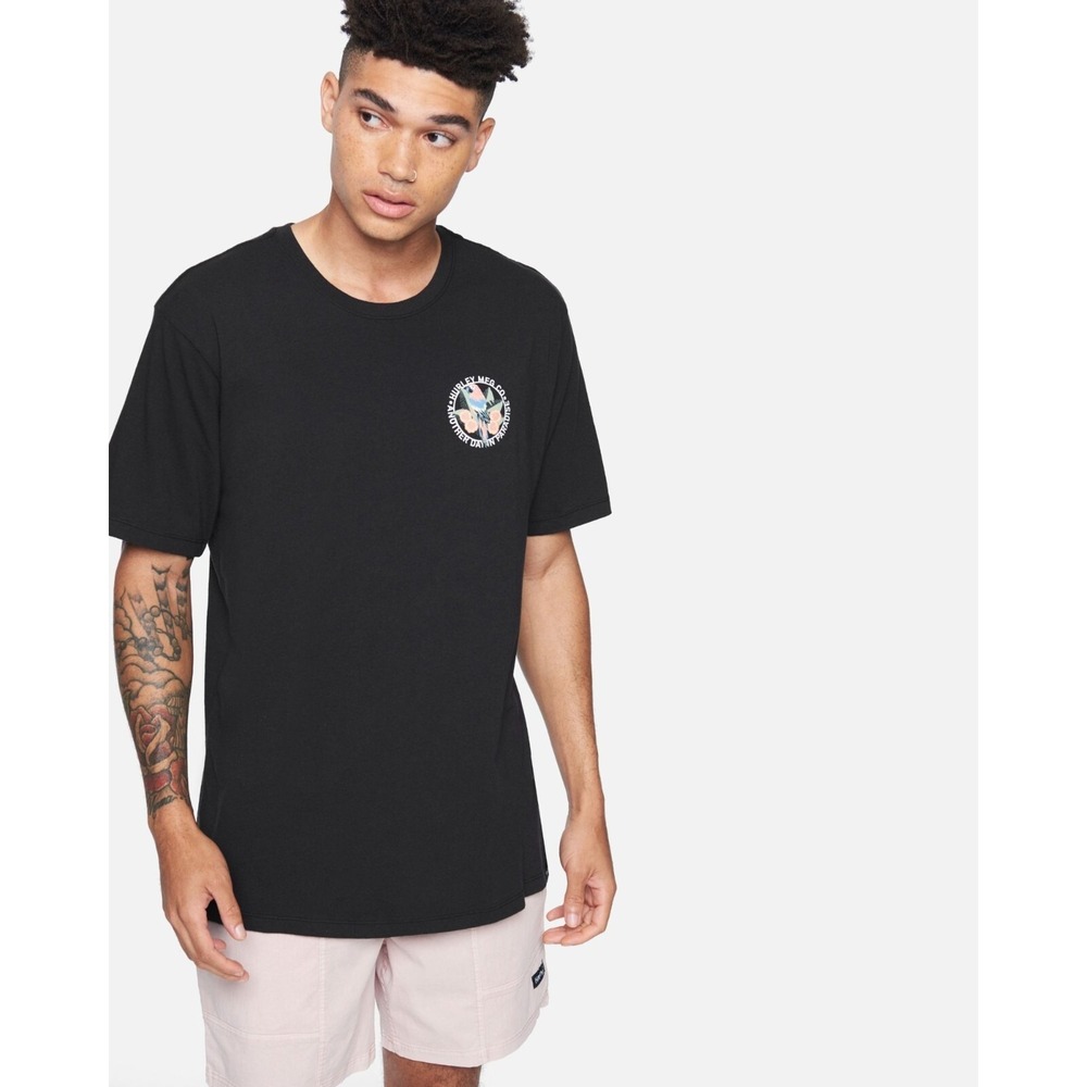 Hurley Mens Everyday Washed Parrot Short Sleeve T-Shirt,‎ Black, Size XL, NWT